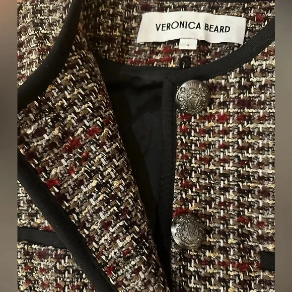 NEW Veronica Beard Watkins Dickey Tweed Collarless Jacket Grey Multi | size 2 - Picture 13 of 15
